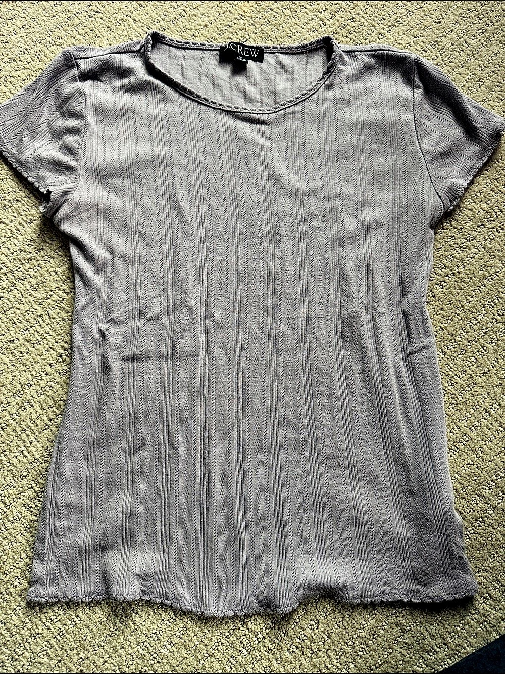 J.Crew Pointelle short-sleeve T-shirt lavender